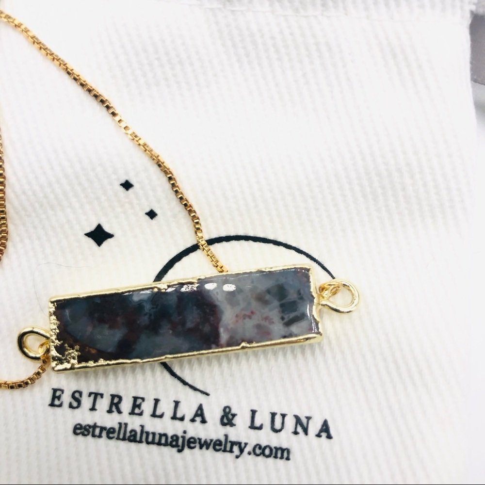 Gold Plated Mexican Agate Boho Bracelet - Picture 3 of 5